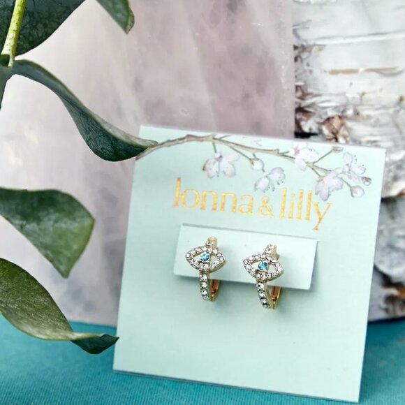 NWT Lonna & Lilly evil eye hoop earrings from Macy's - Picture 2 of 4